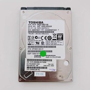 【美品】東芝2.5インチHDD1TB 極少1930時間 正常TOSHIBA