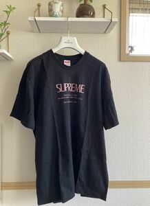 SUPREMEシュプリーム　ピンクロゴ半袖 Tシャツ　　　　ブラック　M