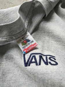 美品【80s /USA製】VANS 刺繍ロゴ Tシャツ size-L バンズ 半袖 スケート フルーツオブザルーム 90s POWELL Santa Cruz VINTAGE