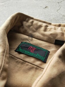 80s【美品】Abercrombie & Fitch 半袖シャツ size-L アバクロ アバークロンビー サファリシャツ バナリパ アーミークロス 香港製 VINTAGE