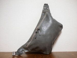  hand made domestic production original leather cow leather bag *C leather body bag extra-large gray 178