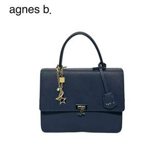 agnes b． アニエスベー ハンドバッグ ロゴ金具 チャーム付き