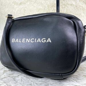 1 иен [ превосходный товар ] BALENCIAGA Balenciaga сумка на плечо Every tei камера сумка кожа натуральная кожа черный чёрный мужской наклонный .. высококлассный 