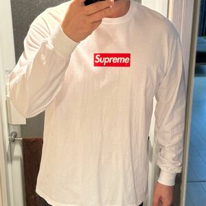 xl 正規本物 Supreme 長袖 小さいシミあり