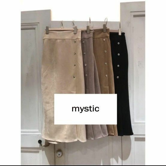 【mystic】フェイクスエードタイトスカート