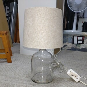  table lamp desk lamp light lighting night stand light glass bottle stand used present condition delivery 
