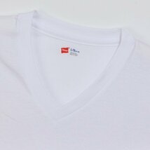 Hanes ヘインズ 青ラベル 3枚セット Ⅴネック Tシャツ 半袖 無地 白 L HM2125G メンズ レディース 人気 おすすめ_画像2