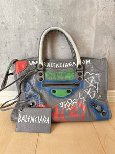 (バレンシアガ) BALENCIAGA ハンドバッグ 505550 0FE1T 1190 グラフィティ クラシック シティ ショルダーバッグ グレー