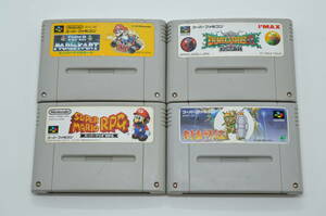 ★任天堂 中古品カセット★スーパーファミコンソフト / スーパーマリオカート・樹帝戦記など全４点★【動作未確認・ジャンク品】★ 0524-96