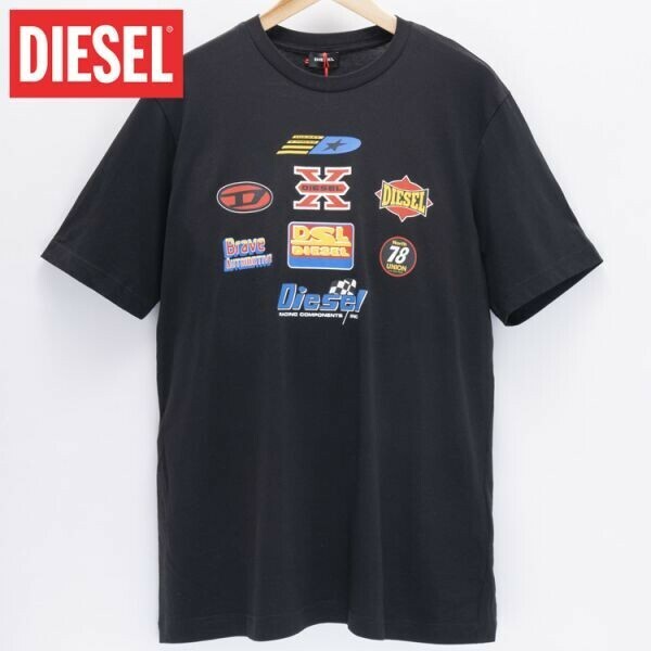 Mサイズ DIESEL ディーゼル グラフィック ロゴ Tシャツ JUST-K1 メンズ ブランド 黒 ブラック