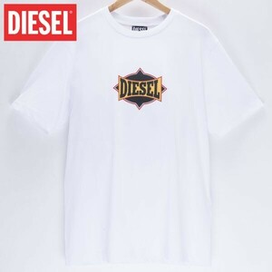 Mサイズ DIESEL ディーゼル グラフィック ロゴ Tシャツ JUST-C13 メンズ ブランド 白 ホワイト