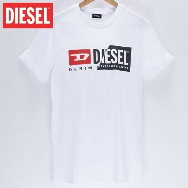 XXLサイズ DIESEL ディーゼル 新旧ロゴ Tシャツ DIEGO-CUTY メンズ ブランド 白 ホワイト