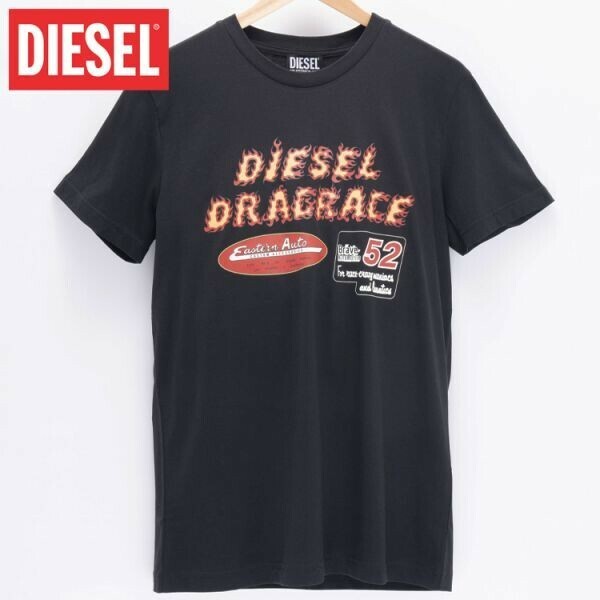 Mサイズ DIESEL ディーゼル グラフィック ロゴ Tシャツ DIEGOR-C7 メンズ ブランド 黒 ブラック