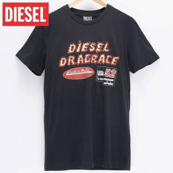 Lサイズ DIESEL ディーゼル グラフィック ロゴ Tシャツ DIEGOR-C7 メンズ ブランド 黒 ブラック