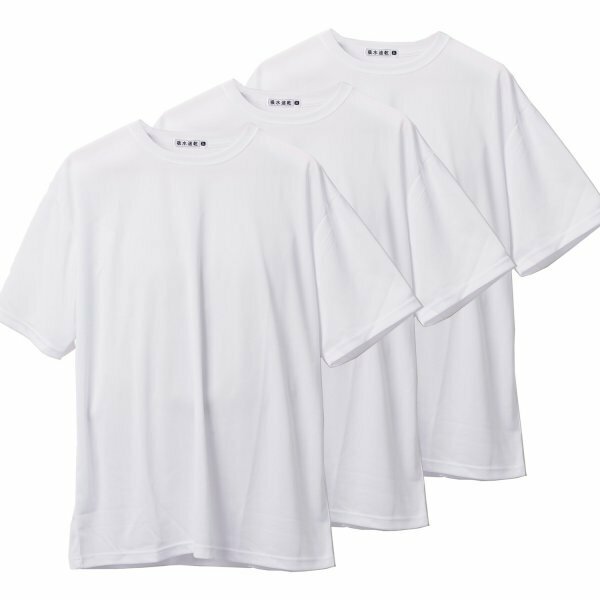 3Lサイズ 無地 Tシャツ ホワイト ビッグサイズ 吸水速乾 3枚セット まとめ売り 大きいサイズ メンズ レディース ユニセックス 白