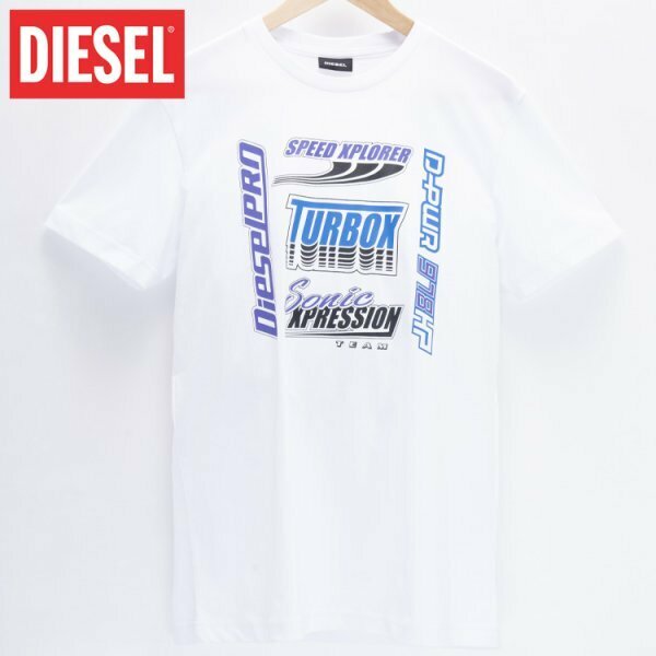 XLサイズ DIESEL ディーゼル Tシャツ ロゴ T-DIEGOS-K38 メンズ ブランド 白 ホワイト