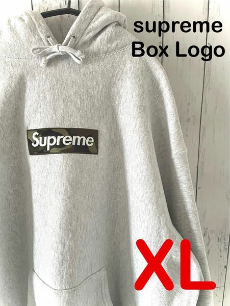 Supreme シュプリームBox Logo Hooded Sweatshirt パーカー ボックスロゴ アッシュグレー