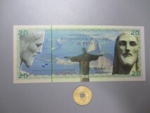 未　ブラジル・ファンタジー　ブラジリア共和国帝国銀行　2018年　リオデジャネイロのキリスト像　ポリマー20レイス_画像1