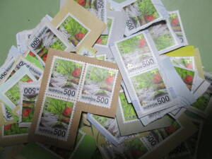  new ordinary stamp 500 jpy stamp cardboard attaching used .100 sheets 