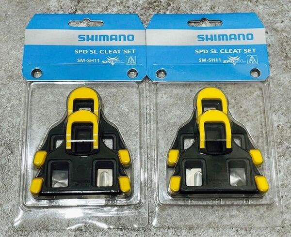 【新品・未使用】シマノ SM-SH11 SPD-SL クリートセット 黄色　2個セット