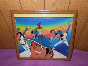 [ free shipping. ]* Song of Baseball Enthusiasts & water ...* water island new . Showa Retro manga * cut ... anime * storage frame attaching 