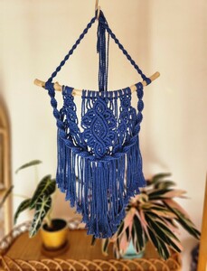 Art hand Auction Macrame Tapestry Macrame Organic Cotton Handmade One of a Kind Boho, Tapestry, Wall Mounted, Tapestry, others