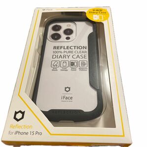 iFace Reflection iPhone 15 Pro ケース 手帳型 クリアケース (ブラック)【 アイフェイス 