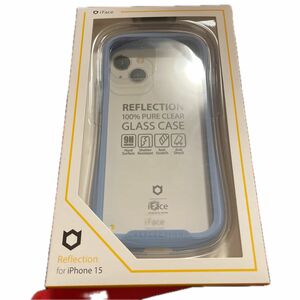 iPhone 15 iFace Reflection 強化ガラスクリア スマホケース 41-959091（ペールブルー）