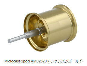 アベイル ABU 2500C用 マイクロキャストスプール AMB2520R シャンパンゴールド Eリング付き　溝深さ2mm