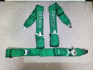 TAKATA racing Harness 4 -point type seat belt 2 -seater for Turn buckle Takata green Roadster S2000 Cappuccino Copen MR-S