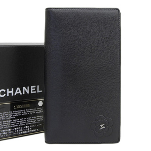 【本物保証】 箱・保付 シャネル CHANEL ココマーク ロゴ カメリア バタフライ 長財布 A46511 13番台 ブティックシール 2010.3.14.O.S 希少