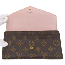 【本物保証】 ルイヴィトン LOUIS VUITTON モノグラム ポルトフォイユ サラ ピンク ホック付長財布 ローズバレリーヌ M62235_画像9