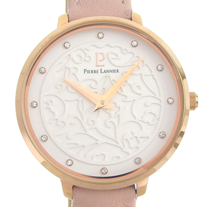 【本物保証】 超美品 ピエール ラニエ PIERRE LANNIER レディース 腕時計 エオリア コレクション ラインストーンインデックス 039L9