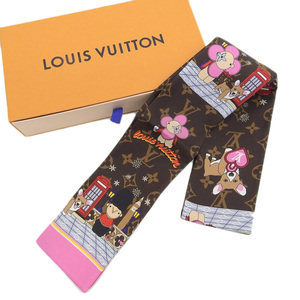 【本物保証】 箱付 新品 ルイヴィトン LOUIS VUITTON モノグラムバンドー クリスマス ヴィヴィエンヌ スカーフ シルク 希少 レア M00489