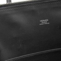 【本物保証】 箱・布袋付 超美品 エルメス HERMES ボリード1923 ハンドバッグ スイフト 黒 ブラック シルバー金具 □K刻印_画像10