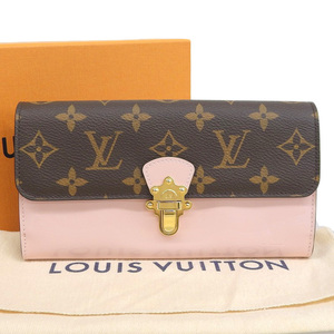 【本物保証】 箱・布袋付 新品同様 ルイヴィトン LOUIS VUITTON モノグラム ポルトフォイユ チェリーウッド 金具付長財布 M61719