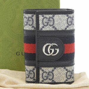 【本物保証】 箱・布袋付 新品同様 グッチ GUCCI オフィディア GGマーモント ロゴ キーケース6本用 GGスプリーム 603732 1147 オフディア