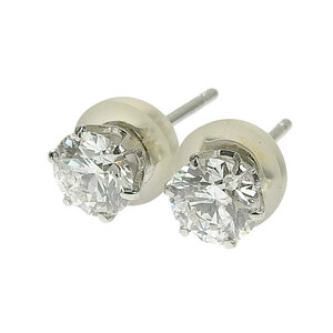 【本物保証】 超美品 ピアス プラチナ Pt900 ダイヤモンド 0.368ct/0.365ct 0.8g ノーブランド No brand