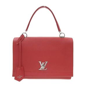 【本物保証】 美品 ルイヴィトン LOUIS VUITTON ロックミー2 ハンドバッグ カーフレザー ルビー 赤 M50363