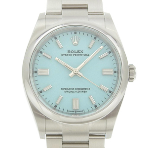 【本物保証】 箱・保付 新品同様 ロレックス ROLEX オイスターパーペチュアル36 ボーイズ腕時計 ターコイズブルー文字盤 126000 ランダム番