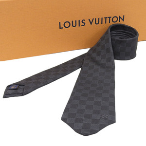 【本物保証】 箱・保付 新品同様 ルイヴィトン LOUIS VUITTON ダミエ クラヴァット クラシック ネクタイ ノワール M78752