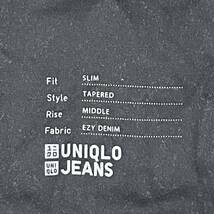 【UNIQLO】ユニクロ パンツ スラックス イージーデニム スリムフィット ドローコート ウェストゴム ブラック系 メンズ サイズM/Y9948FF_画像9