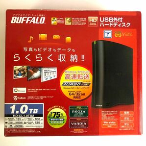 BUFFALO USB外付ハードディスク　　HD-CL1.0TU2 HD-CLU2シリーズ 1TB ブラック