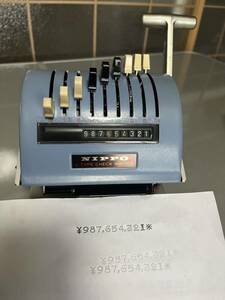 ☆昭和レトロ NIPPO ニッポー チェックライター モデル L5 小切手 手形 領収書 印字機 