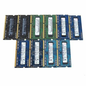 有名メーカー ノートPC用 メモリ 2GB DDR3 1Rx8 PC3-10600S 片面4枚チップ 10枚セット 動作確認済み メーカー指定不可 中古