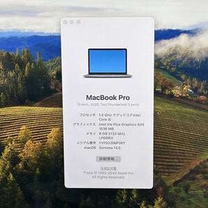 【良品 13.3インチ】Apple MacBook Pro(13-inch,2020) A2289 Core i5(8257U)/1.4GHz RAM:8GB/SSD:256GB space gray Sonoma 動作品の画像8