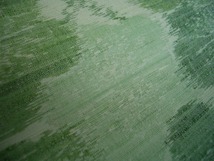 古布正絹洗い張りの紬はぎれ淡い緑の梅の花①　164㎝　着物生地リメイク古裂_画像4