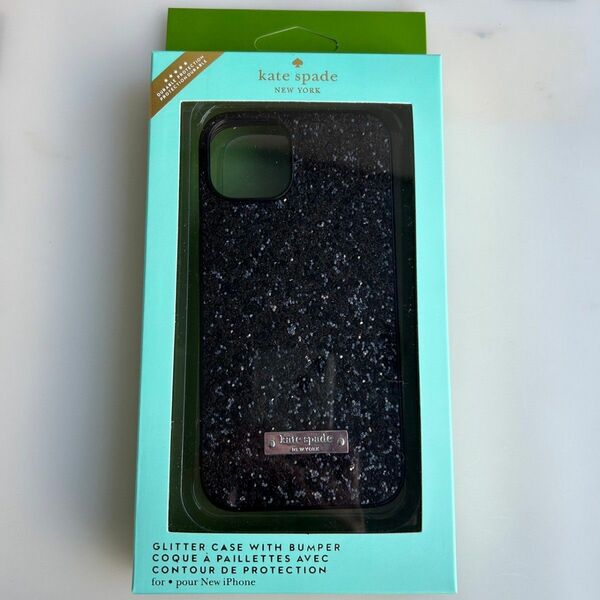 iPhone15 用 キラキラ ラメ ブラック ケース カバー ケイトスペード kate spade