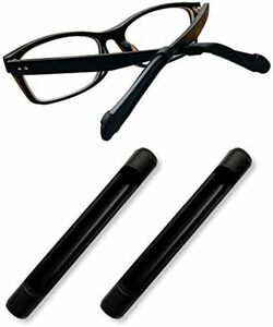 眼鏡 耳が痛くない サングラス ずれ落ち防止 メガネ 男女兼用 薄型 日本製 スポーツ用 FreeSize_黒2個セット
