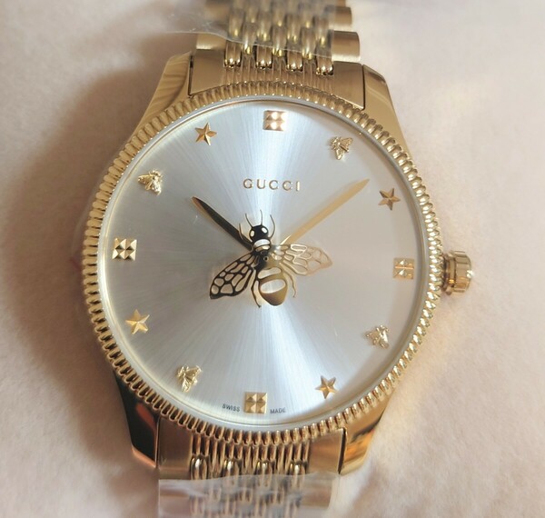 新品未使用　gucci　グッチ　Gタイムレス　腕時計　Bee 　ゴールド　YA1264155　36 ミリ　ユニセックス